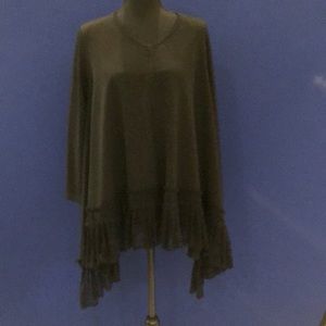 Black tunic - black lace hem Miss Rose Silver Violet - synonymous with BohoChic